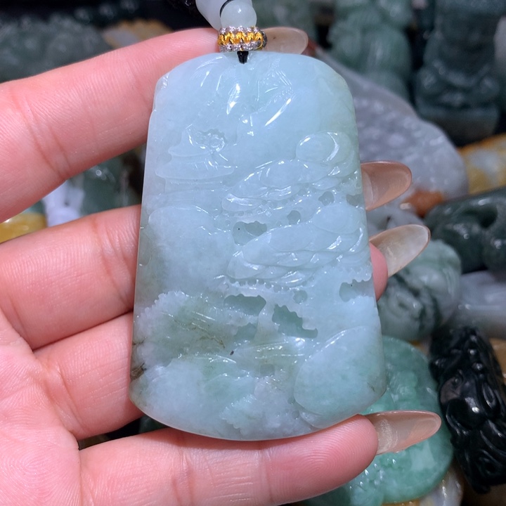 翡翠未镶嵌颈饰保真天然A货翡翠