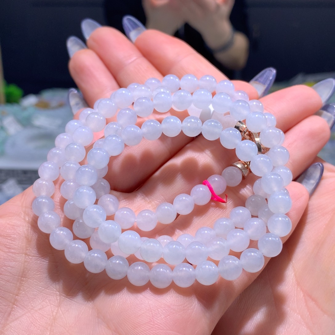 翡翠手链未镶嵌冰胶项链卡6.5m m