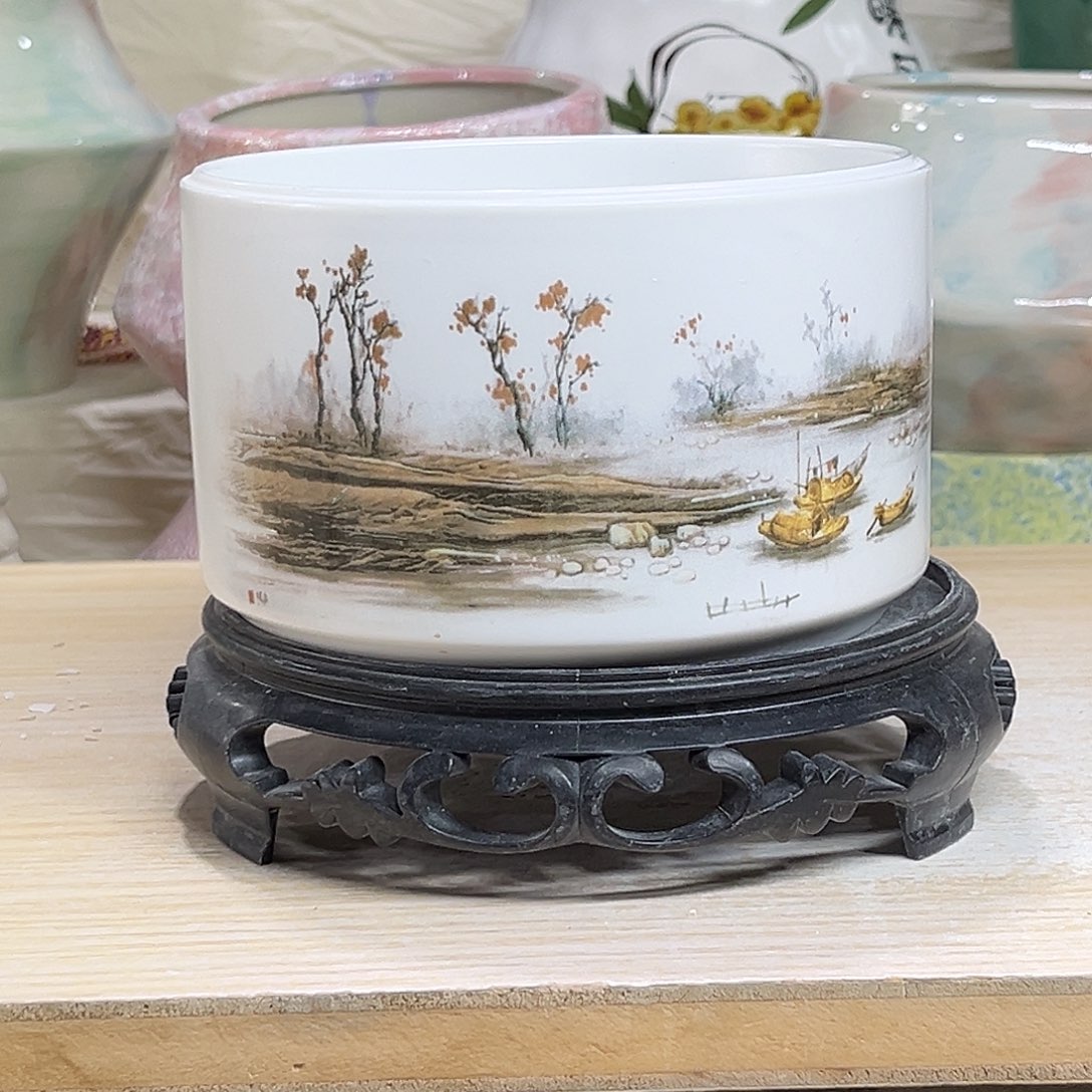 陶瓷绿植多肉微瑕花盆外口径：12*8