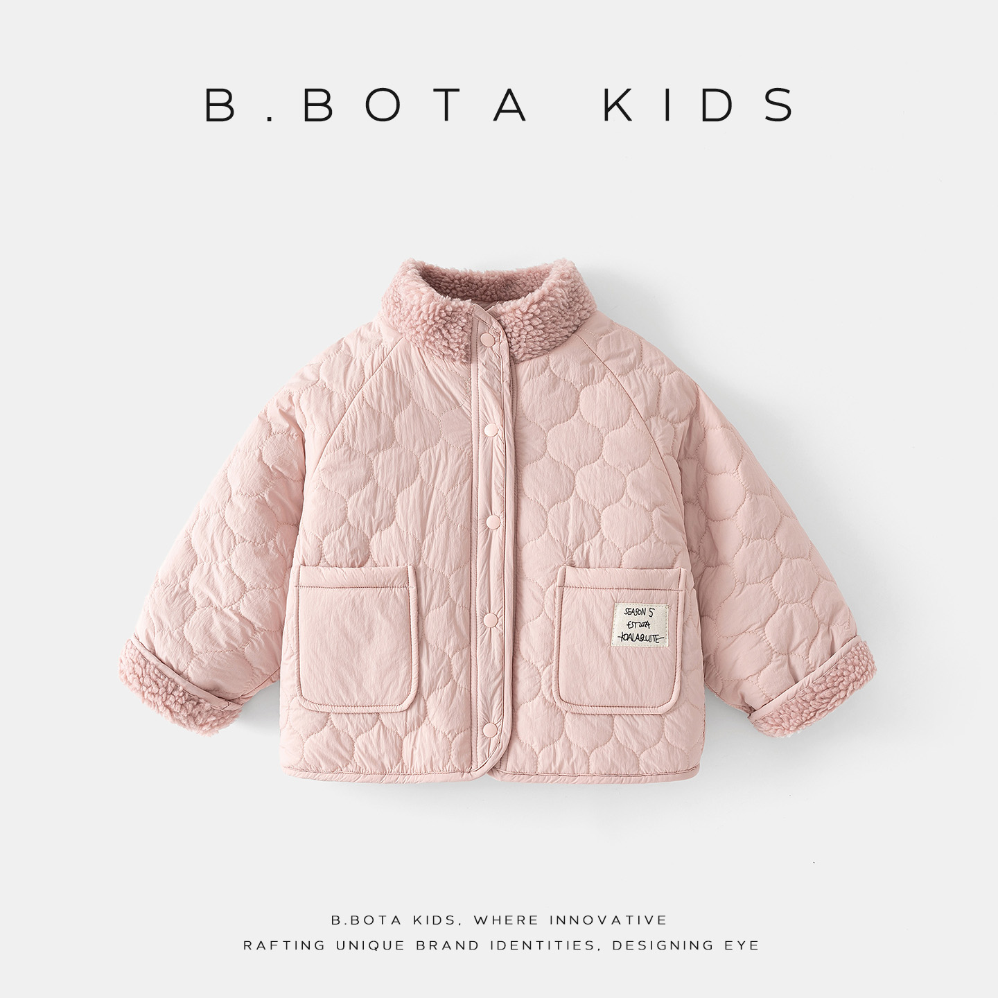 〖姐姐家〗2025冬款儿童粉百搭双面穿绗棉外套-bt6779