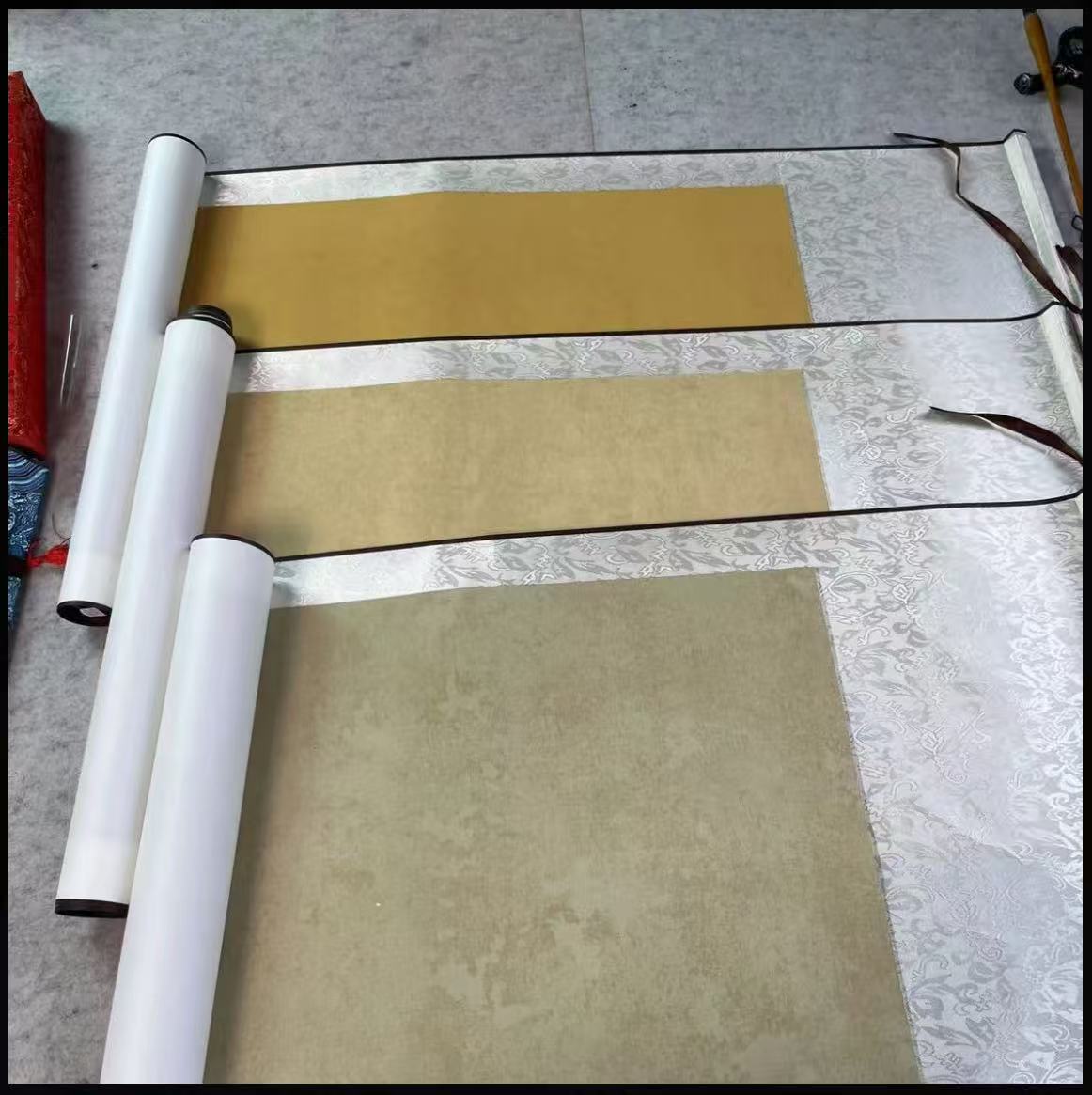 【复古笺横幅-四尺对开】蜡染半生半熟书法毛笔写字横幅素面创作纸