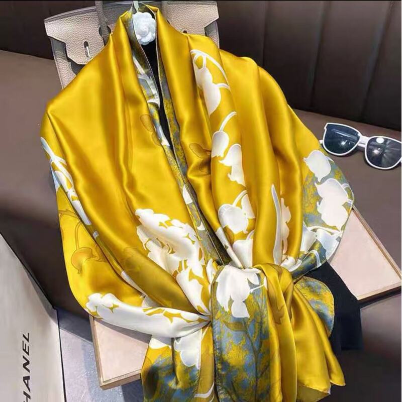 （377）高档丝巾围巾女士披肩新款素雅百搭防晒优雅气质