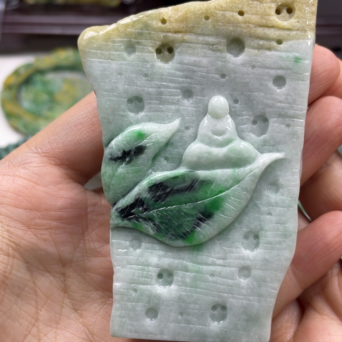 忆***梦翡翠未镶嵌挂件牌子