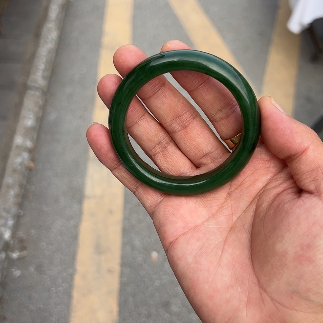 和田玉（碧玉）手镯未镶嵌正品北极玉碧玉老坑种