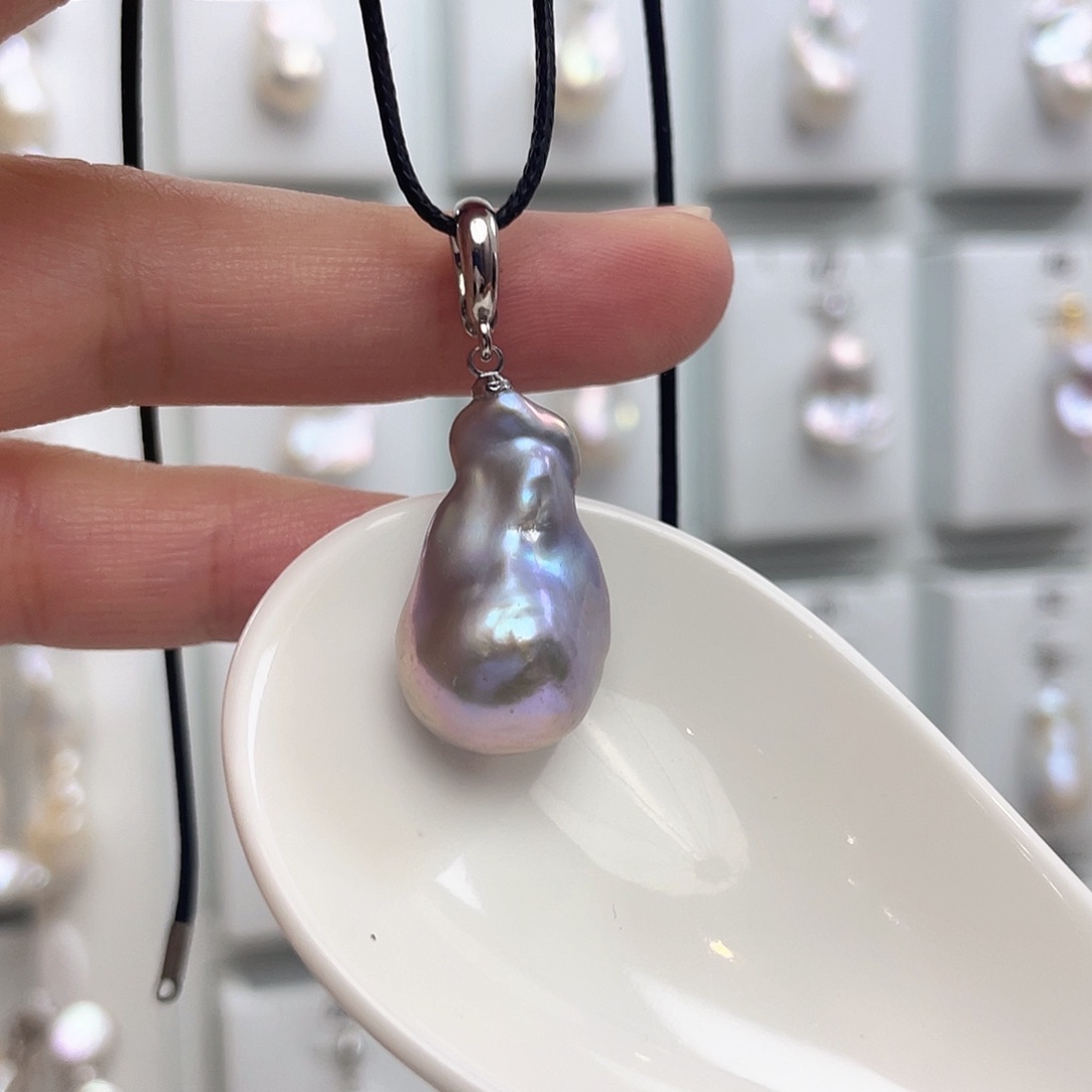 淡水珍珠银S925镶嵌颈饰