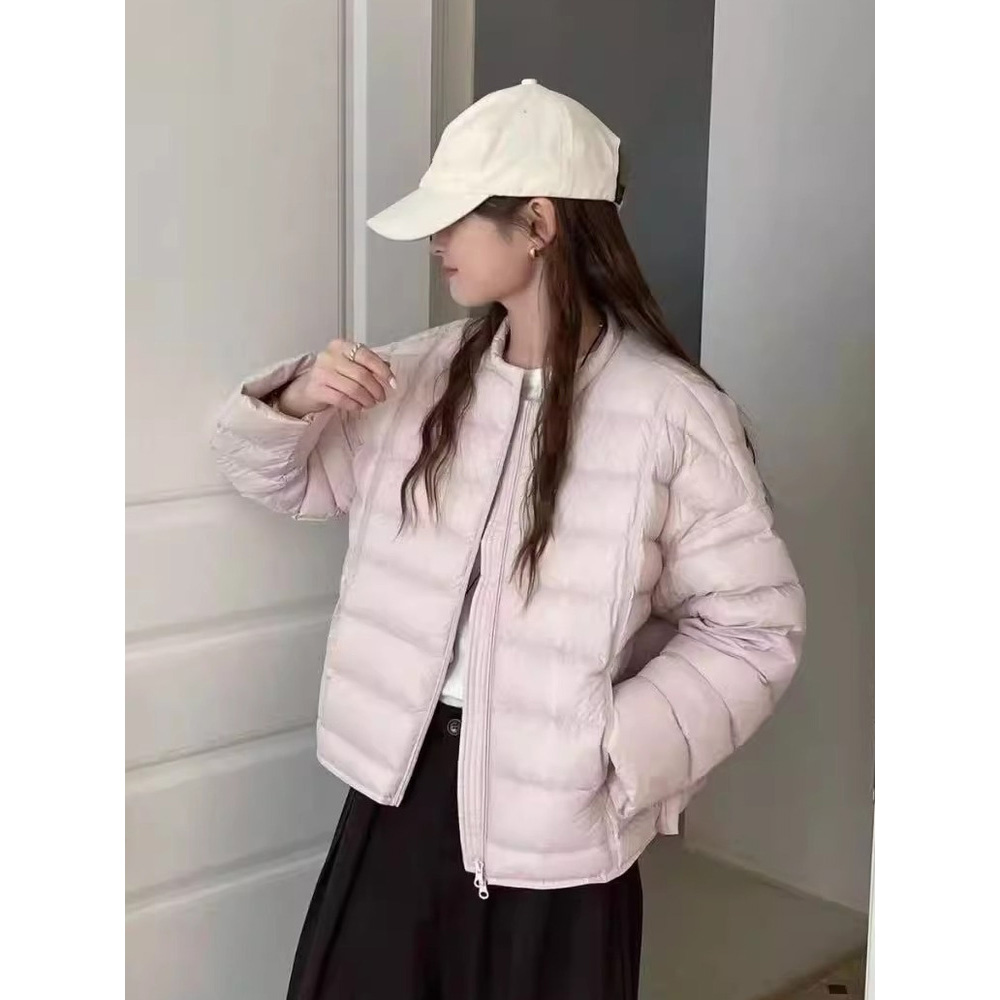 韩版宽松显瘦百搭棉服女冬季2025新款短款排骨轻薄圆领棉衣外套