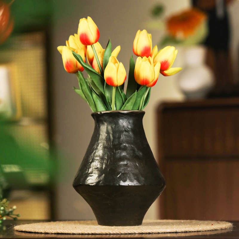 客厅桌面绿植艺术感手作花瓶装饰