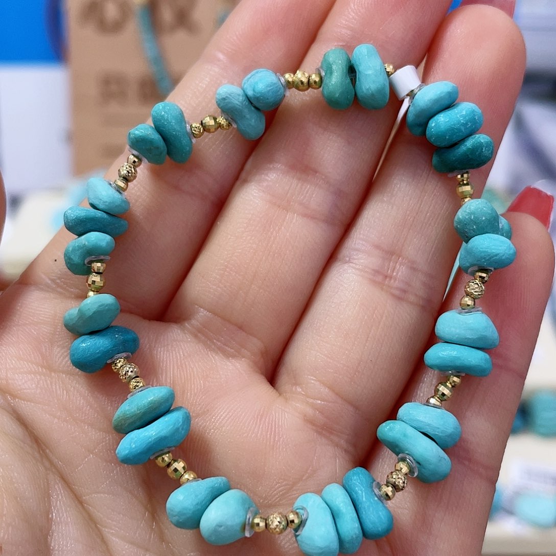 绿松石珠宝奇石18K金镶嵌