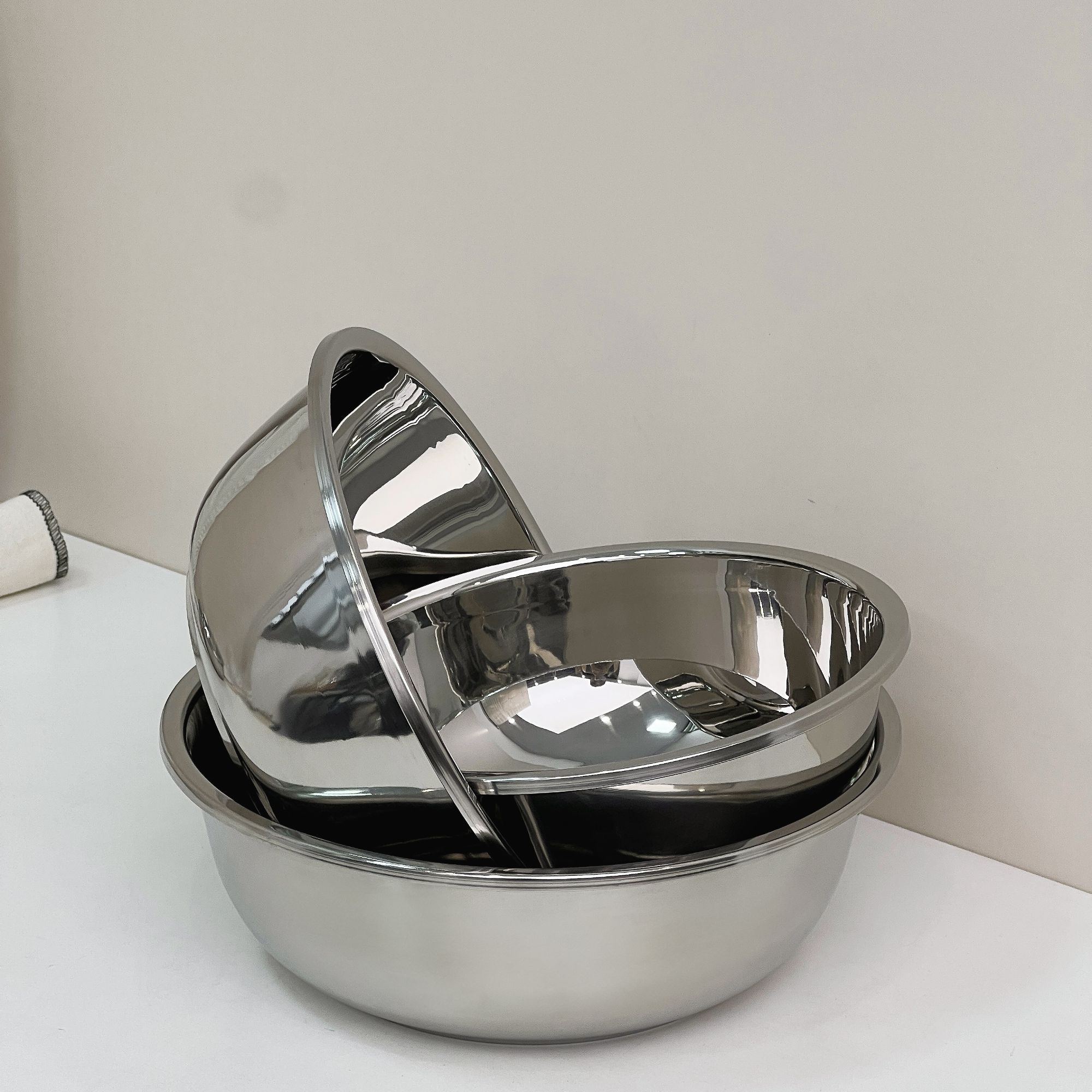 【22-26cm】304加厚不锈钢盆家用厨房料理盆汤盆洗菜盆加厚厨房圆盆