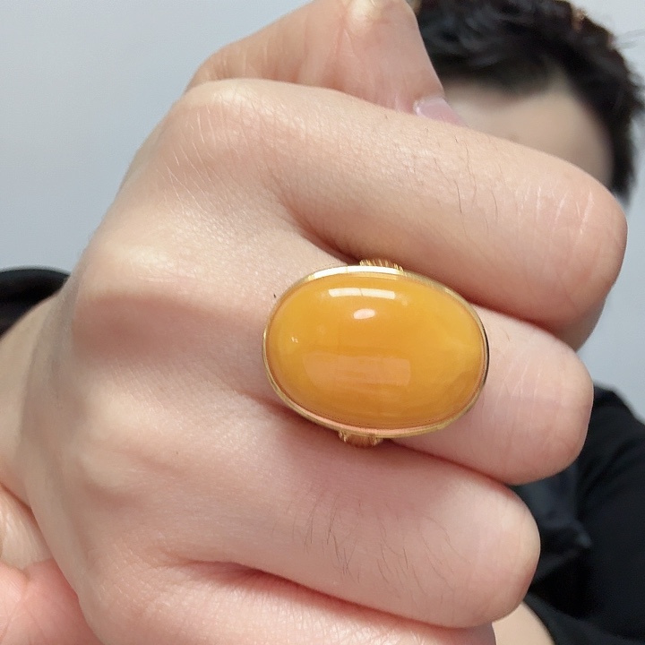 银S925镶嵌蜜蜡戒指仓库