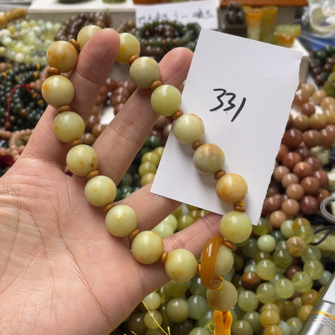 蛇纹石玉手链合金