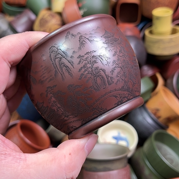 紫砂茶杯全手工紫砂主人杯