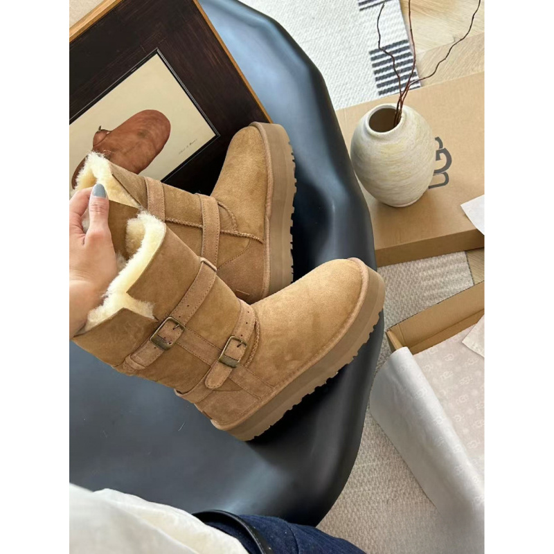 C【骑士靴全新未拆封】秋冬桑坡雪地靴羊皮毛一体时尚百搭短/中筒