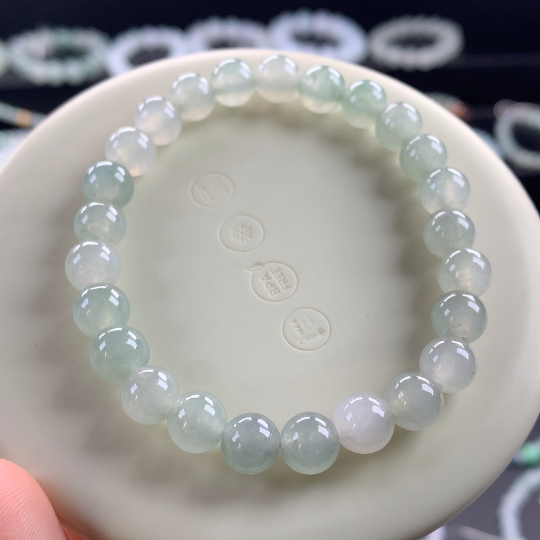 翡翠未镶嵌手链卡7.6