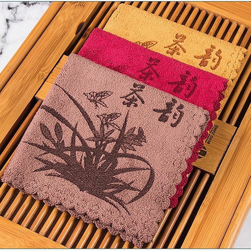 加厚茶巾功夫茶具配件抹布家居实用强力吸水茶布茶几小毛巾擦拭巾