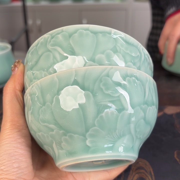 龙泉云间青瓷小米茶器