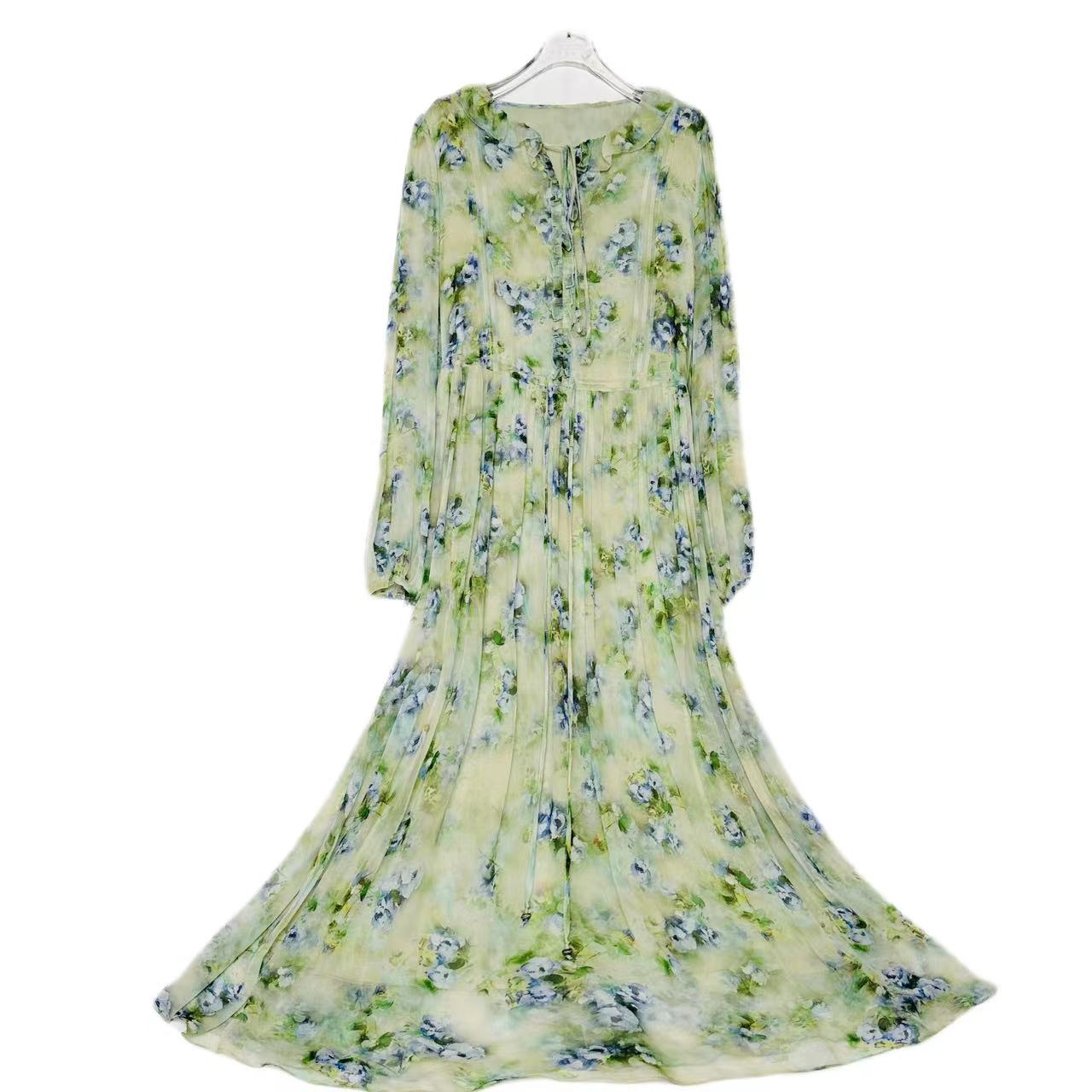 【2024-林姐真丝】重磅100桑蚕丝连衣裙YR24D015-15