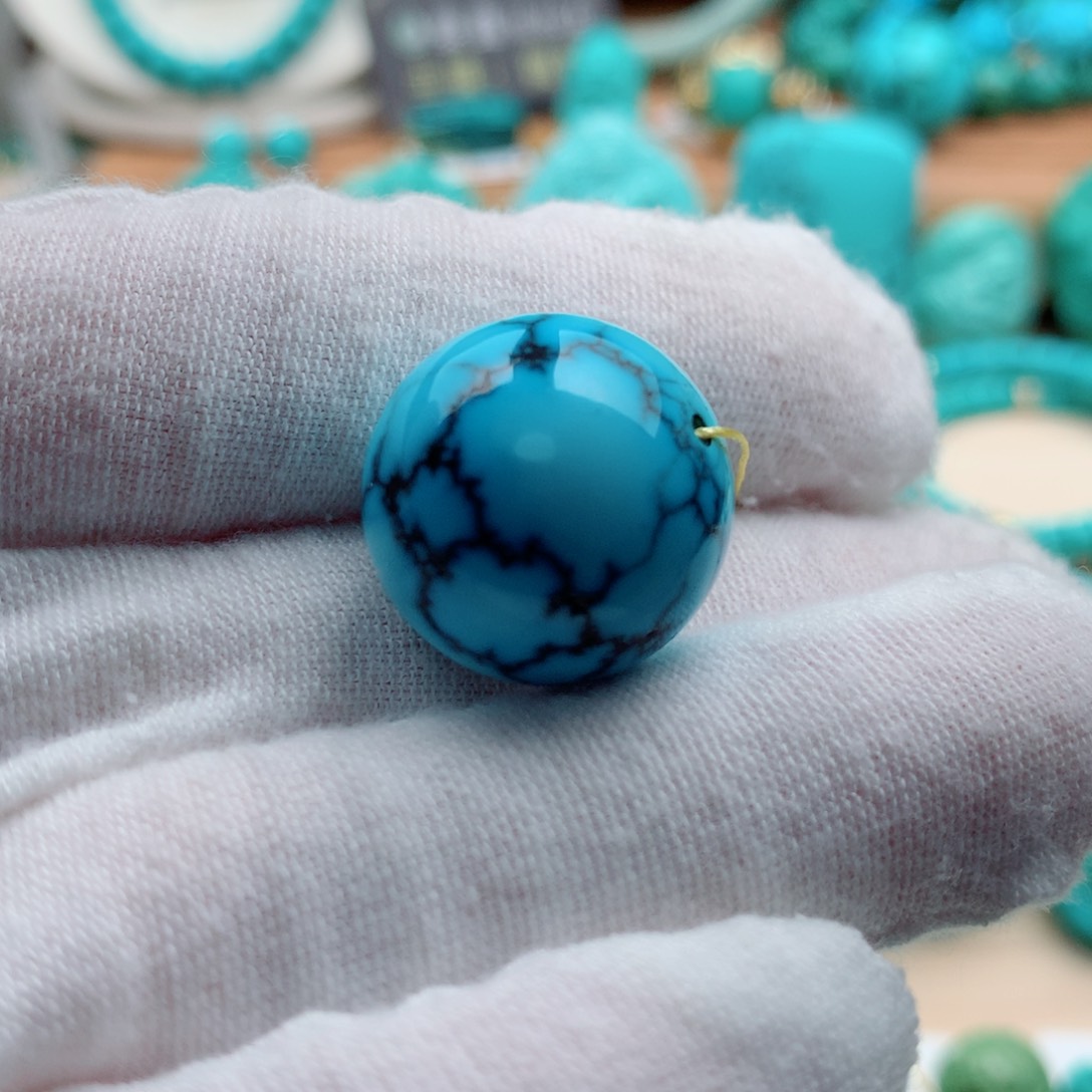 绿松石颈饰未镶嵌老***麻