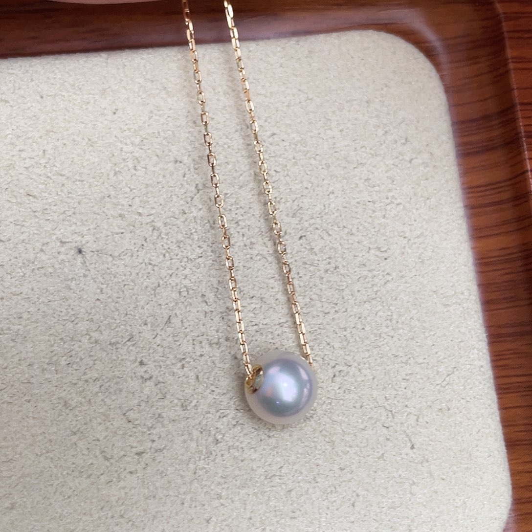 海水珍珠18K金镶嵌吊坠(赠链)