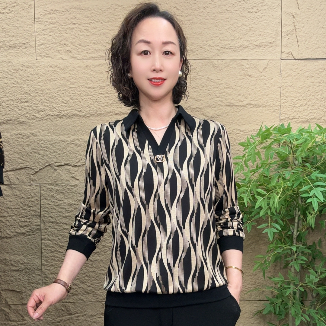 妈妈装时尚流行秋装气质宽松女装欧若拉独特漂亮女士秋季长袖百搭