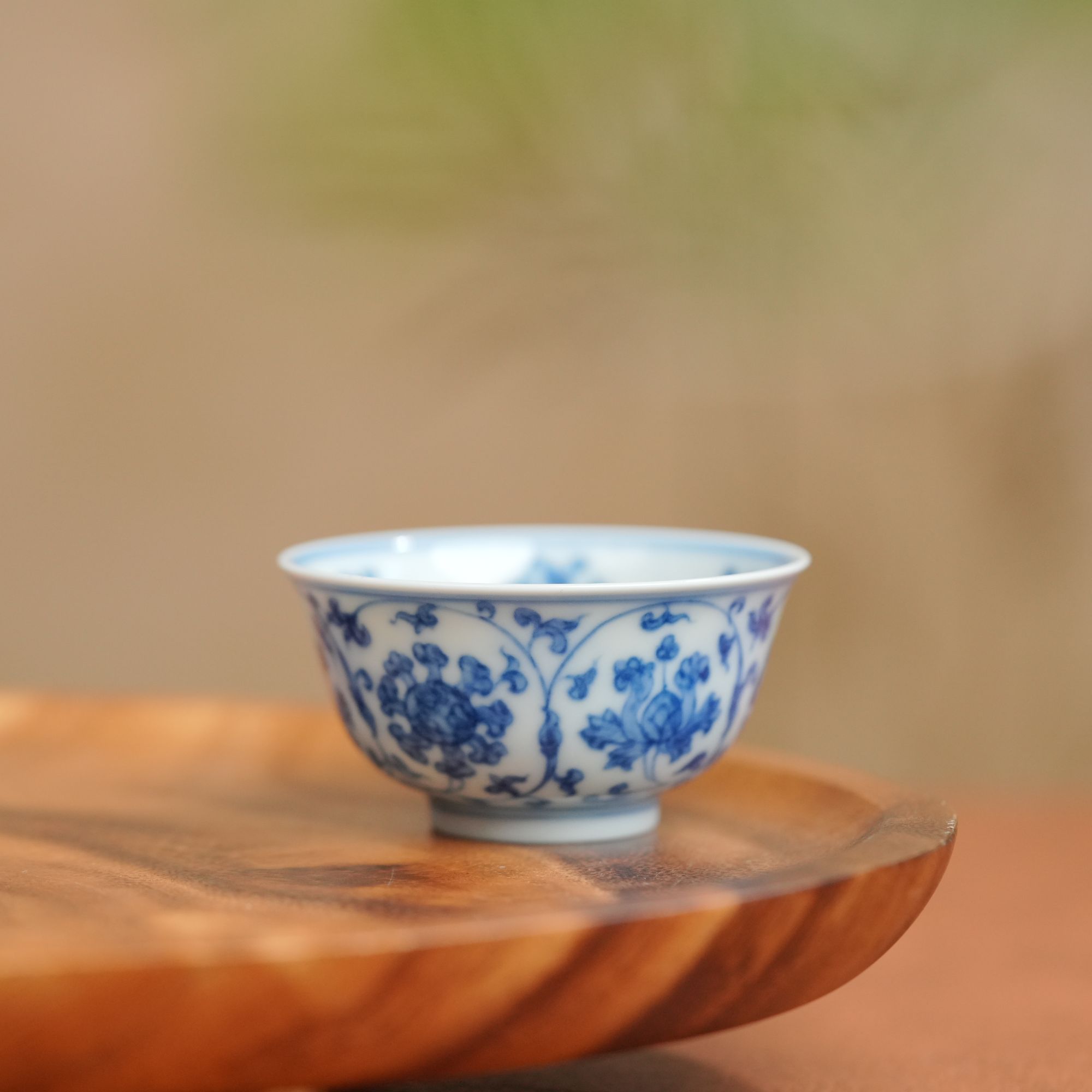 望月怀古宝相小宫碗WYHG009纯手工手绘陶瓷