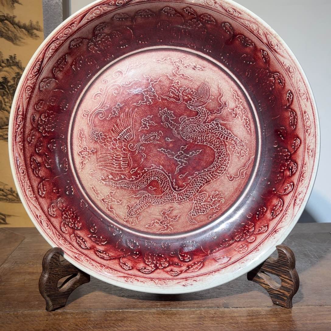 不***茶瓷摆件瓷器工艺品摆件霁红釉