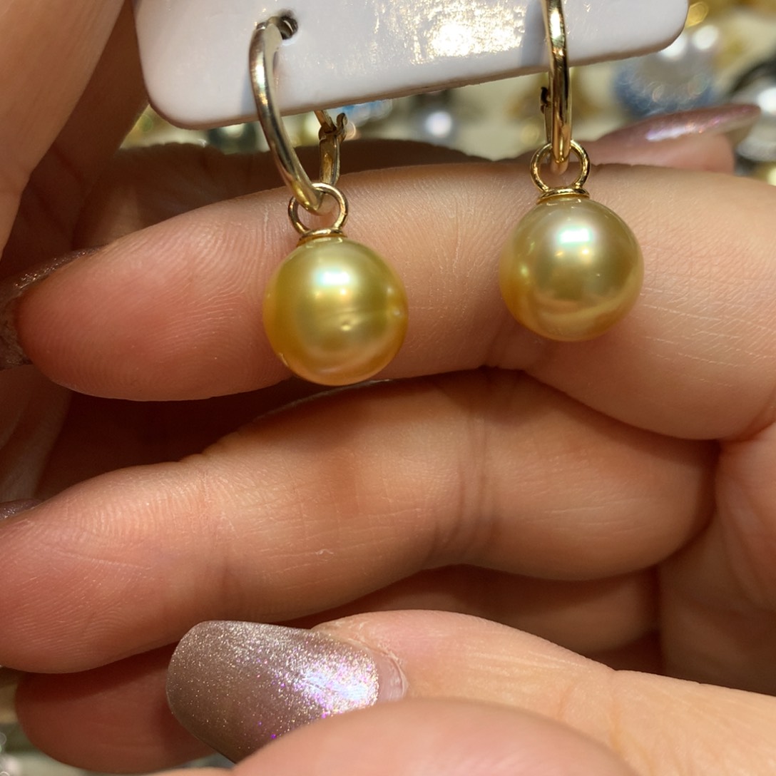 银S925镶嵌海水珍珠耳饰