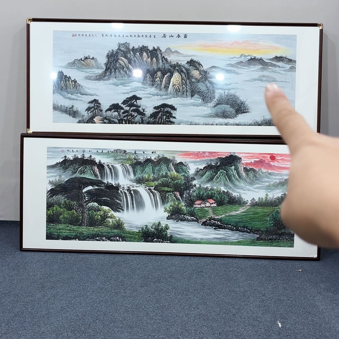 国画仿铜角手绘作品210/80
