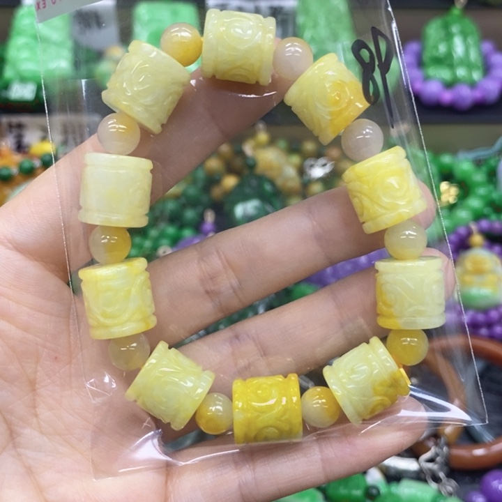 爱***可翡翠未镶嵌耳饰手链89