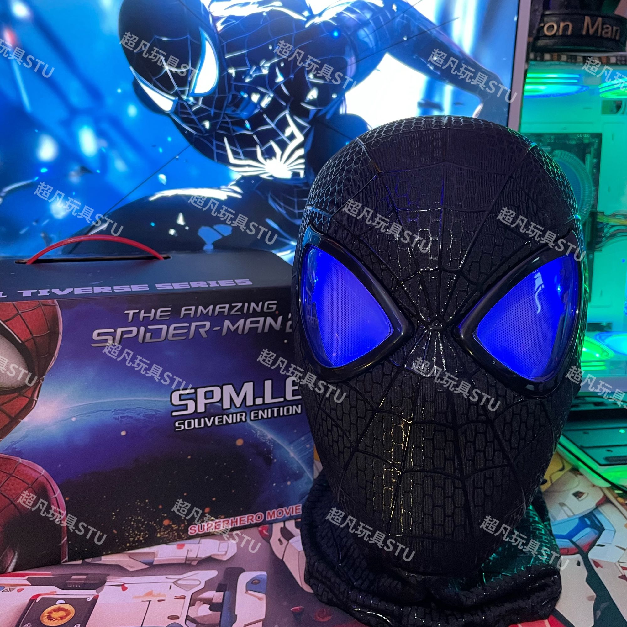 【新款限量毒液纪念版】毒液蜘蛛侠电动高立体胶条眨眼灯光COS