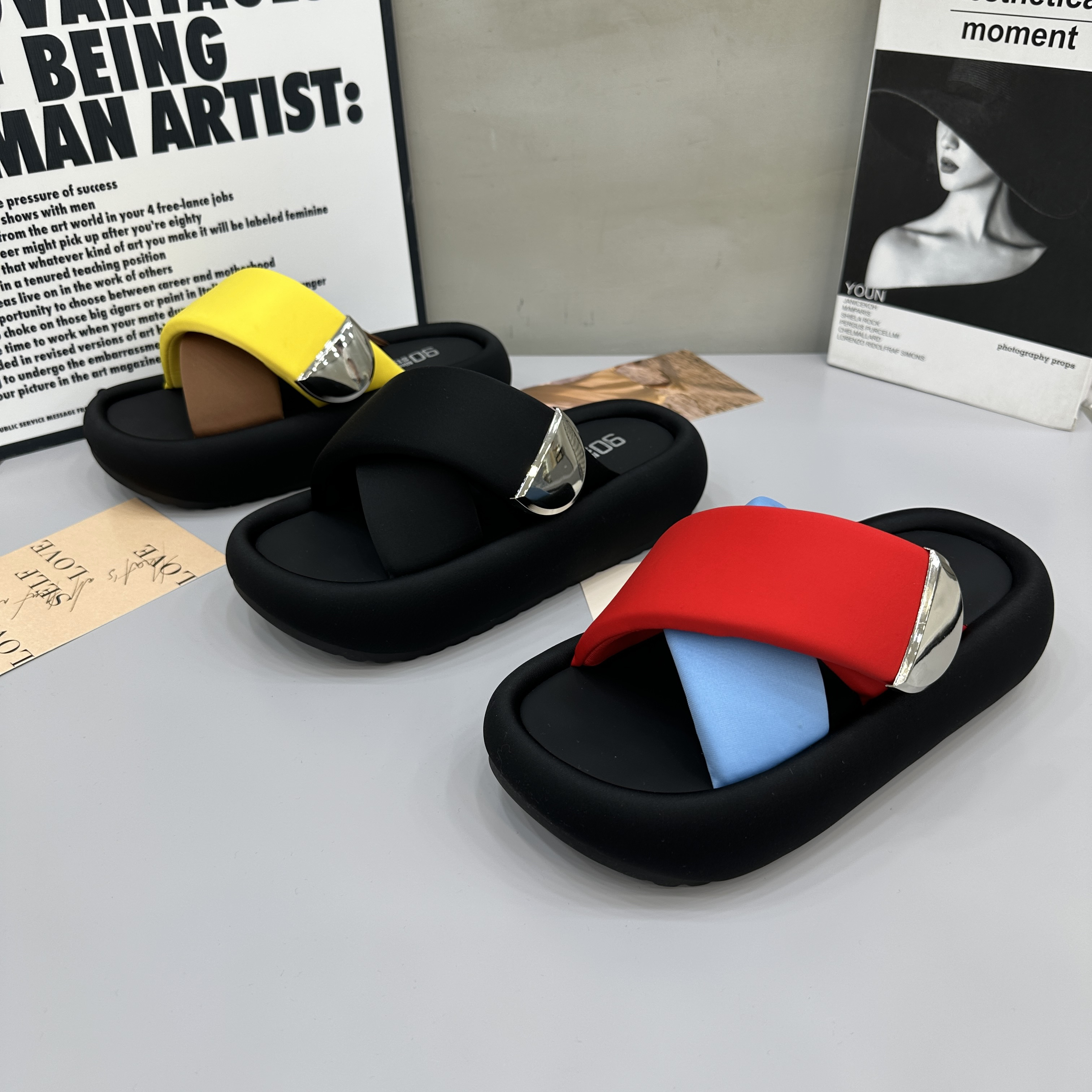 欧洲站2025夏季新款交叉拖鞋女小个子厚底增高凉拖休闲度假沙滩鞋