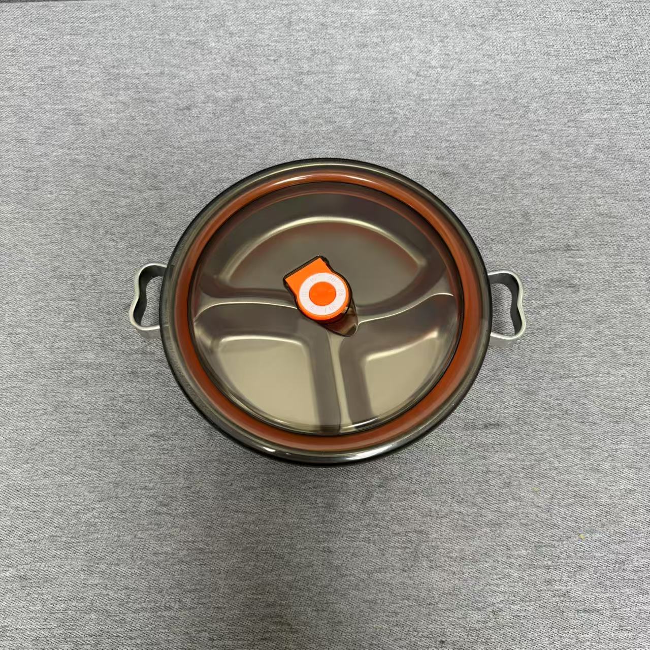 10-048 不锈钢带盖双层餐盘 隔凉隔热 17.5*4.5CM 