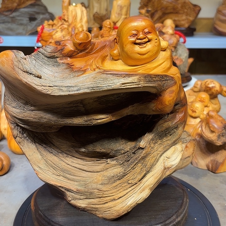 柏木太行崖柏弥勒佛