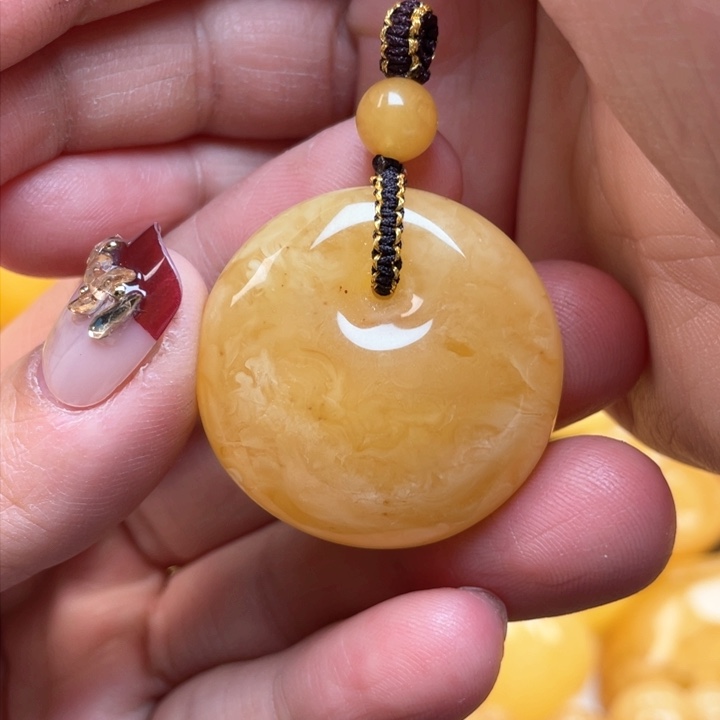 蜜蜡裸石未镶嵌蜜蜡扣子