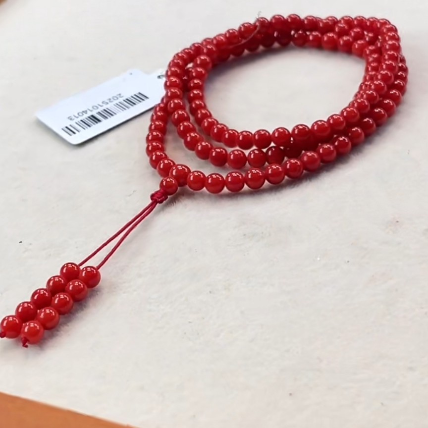 天然宝石红珊瑚手串