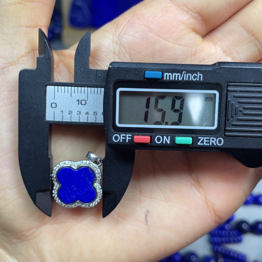 青金石吊坠银S925镶嵌