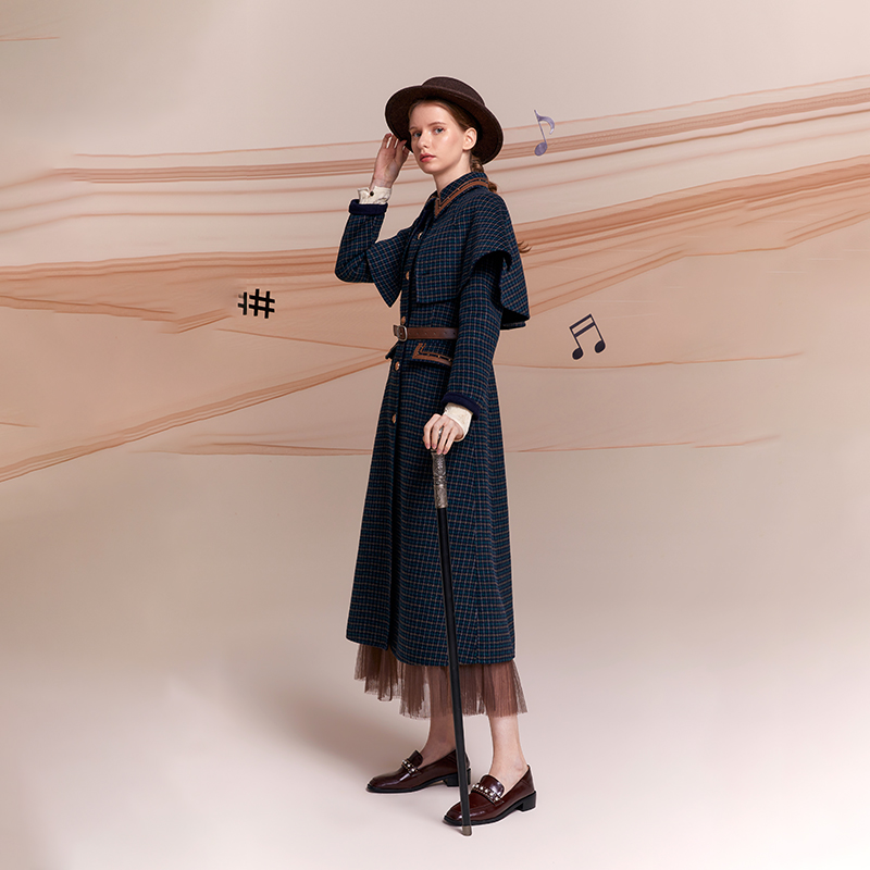 D-HARRY/迪哈利气质时尚收腰大衣高级感外套女士DH221F93766D