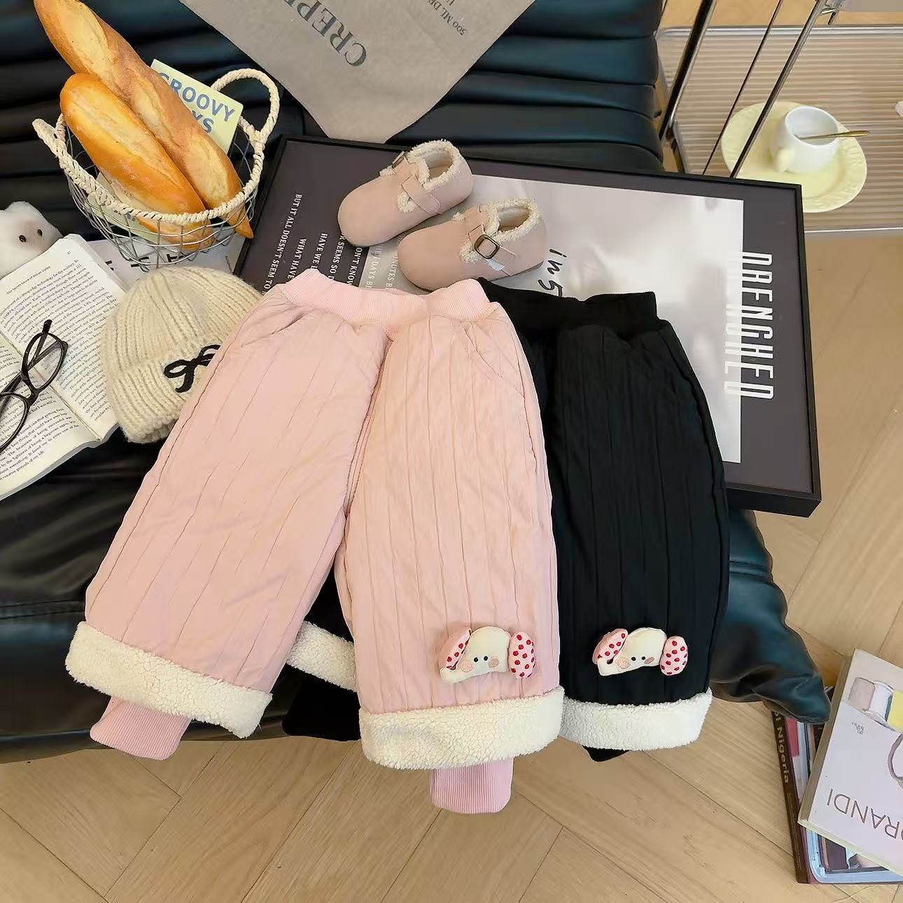 【可爱风软壳五防裤】女童冬季裤子夹棉加厚防水透湿户外棉裤四层