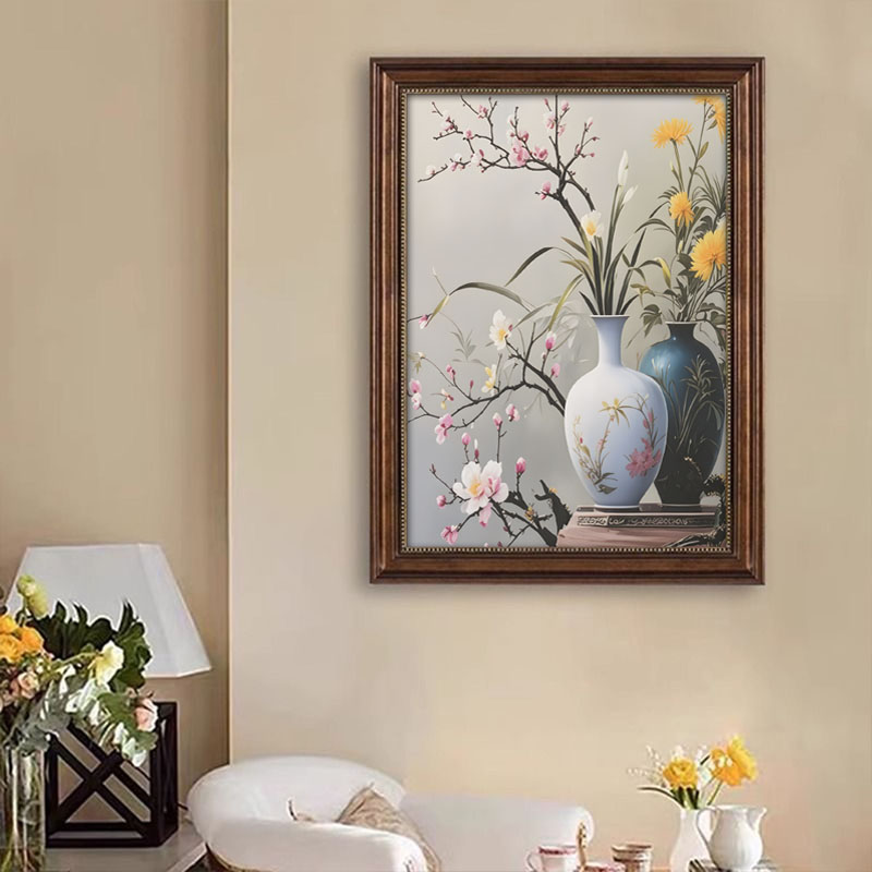 AE-019博物馆级版画花开富贵客厅轻奢沙发背景墙艺术挂画捡漏5
