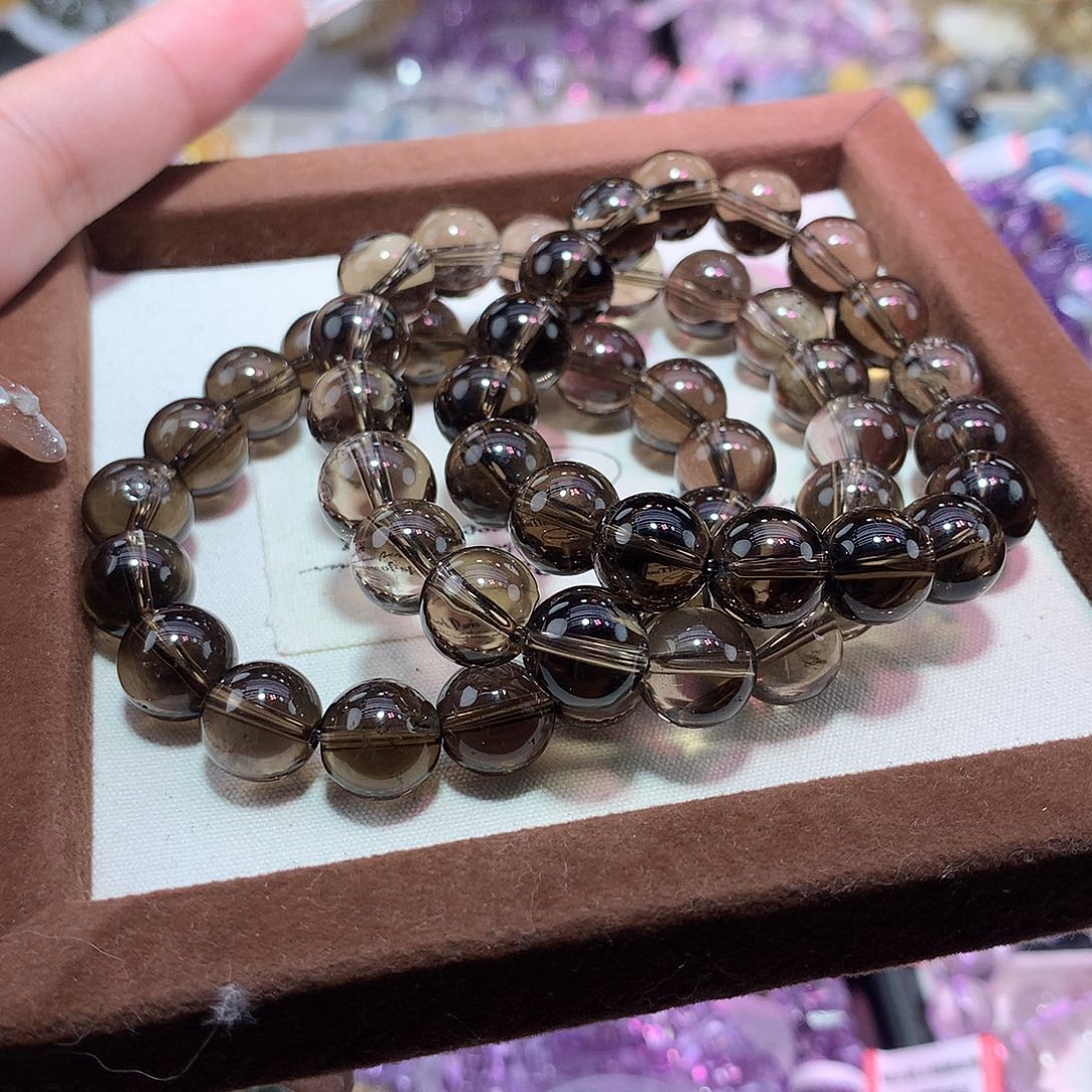 水晶手串未镶嵌茶水晶10mm