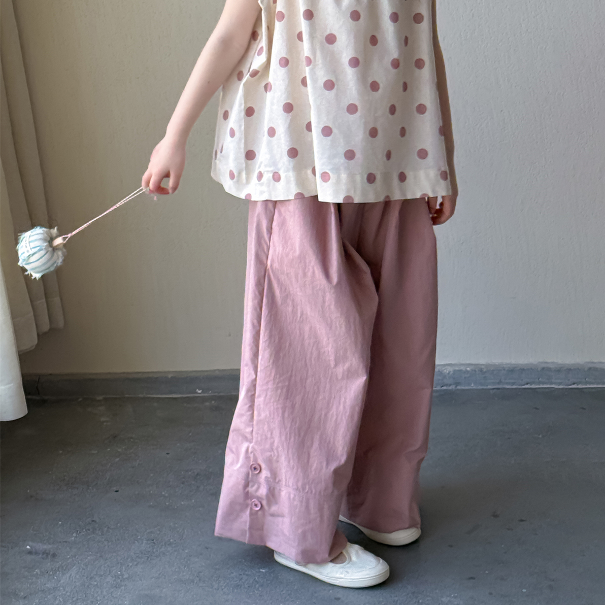 LJ-71836-女童阔腿裤2025夏季新款儿童百搭休闲裤女孩阔腿潮童