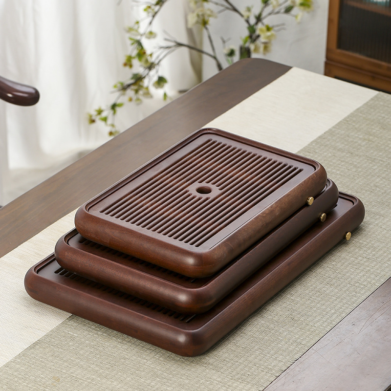 花梨木实木茶盘排储两用茶台茶海家用简约盛水蓄水小型茶台干泡盘