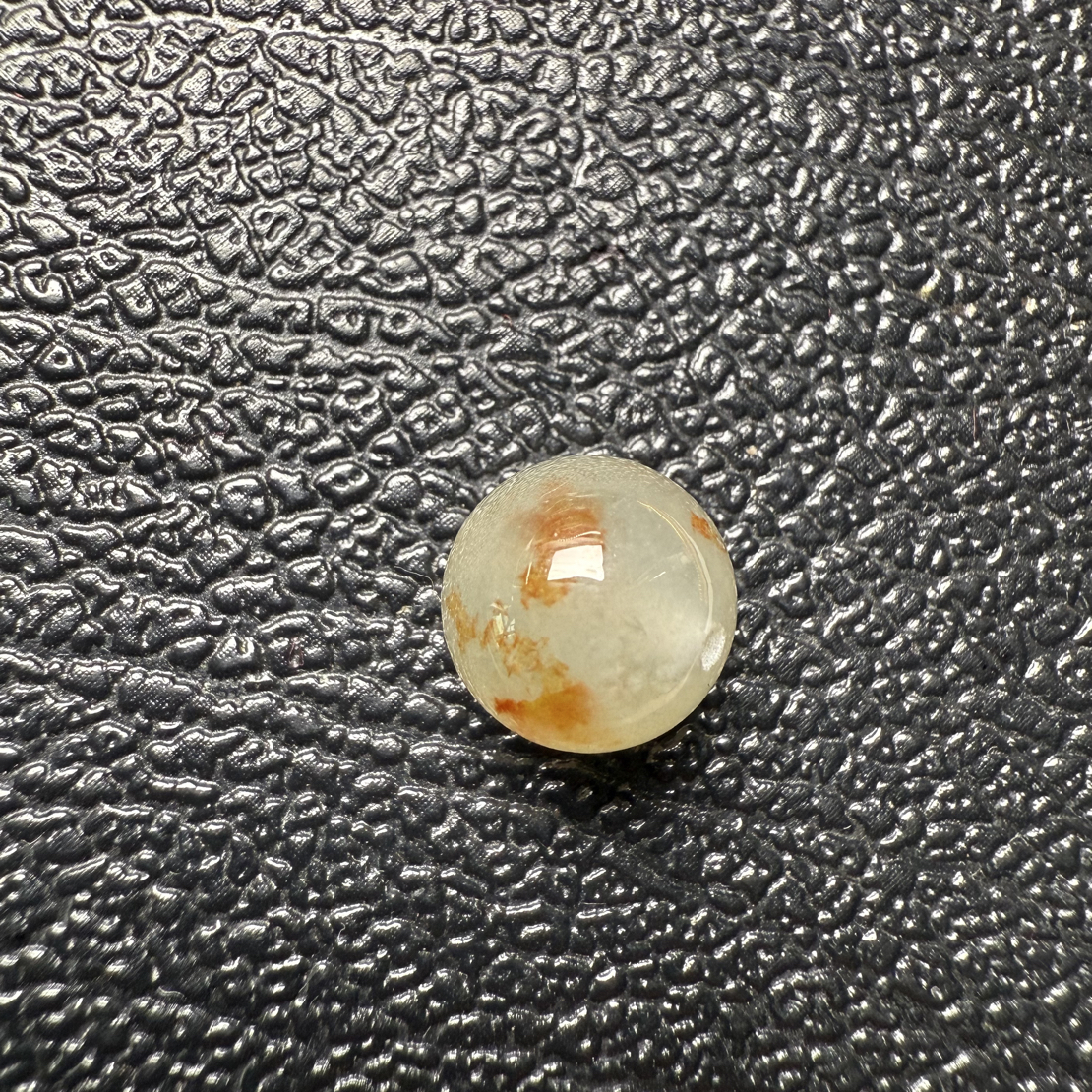 天然缅甸翡翠A货洒金红有孔圆珠9.9mm