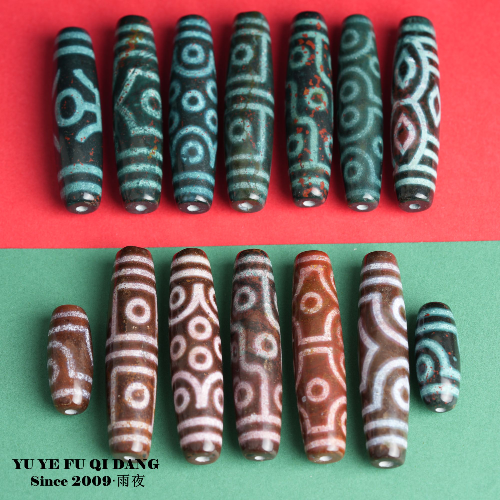 创始人九页岩天珠！满爆红砂雪域台工渗透喜马拉雅沉积岩玛瑙锁骨