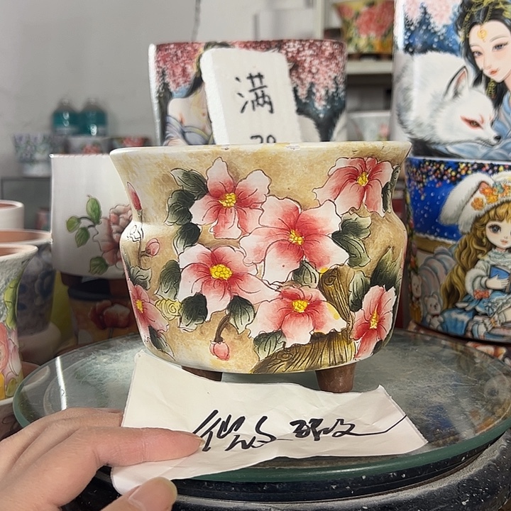 景德镇手绘花盆性价比超高
