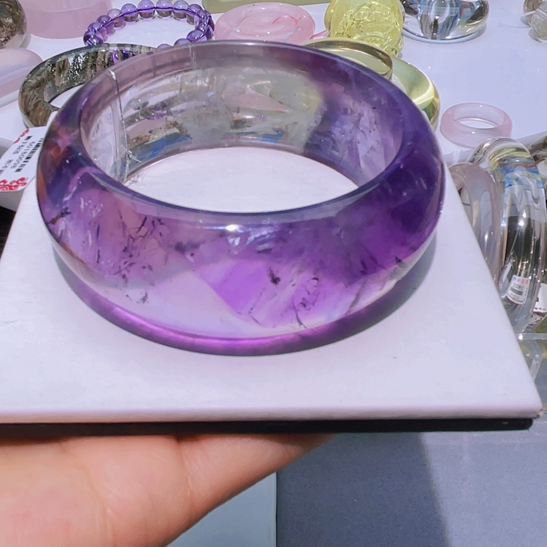 猫***子手镯未镶嵌水晶天然紫水晶轮胎