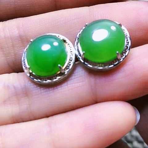 和田玉戒指银S925镶嵌