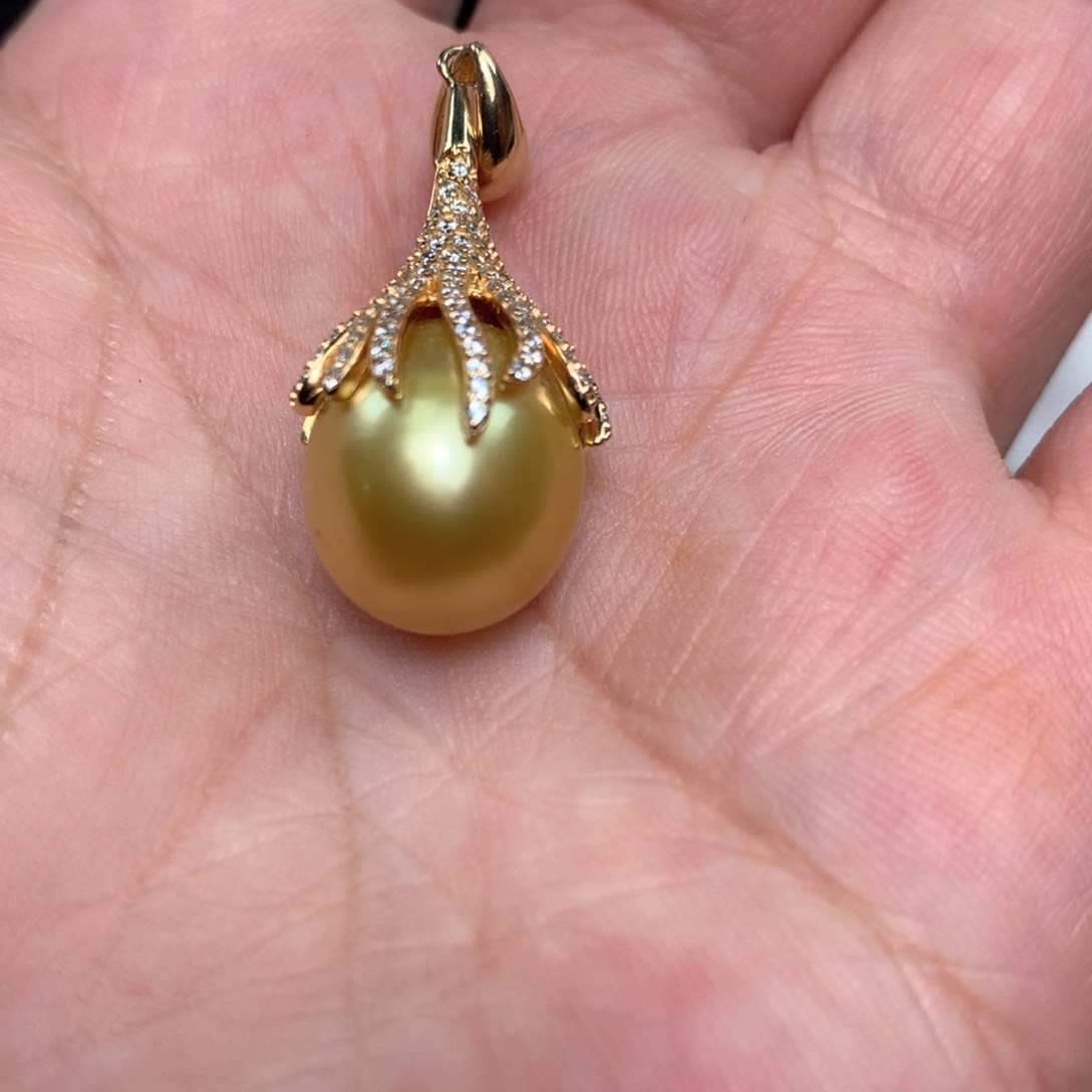 海水珍珠颈饰银S925镶嵌