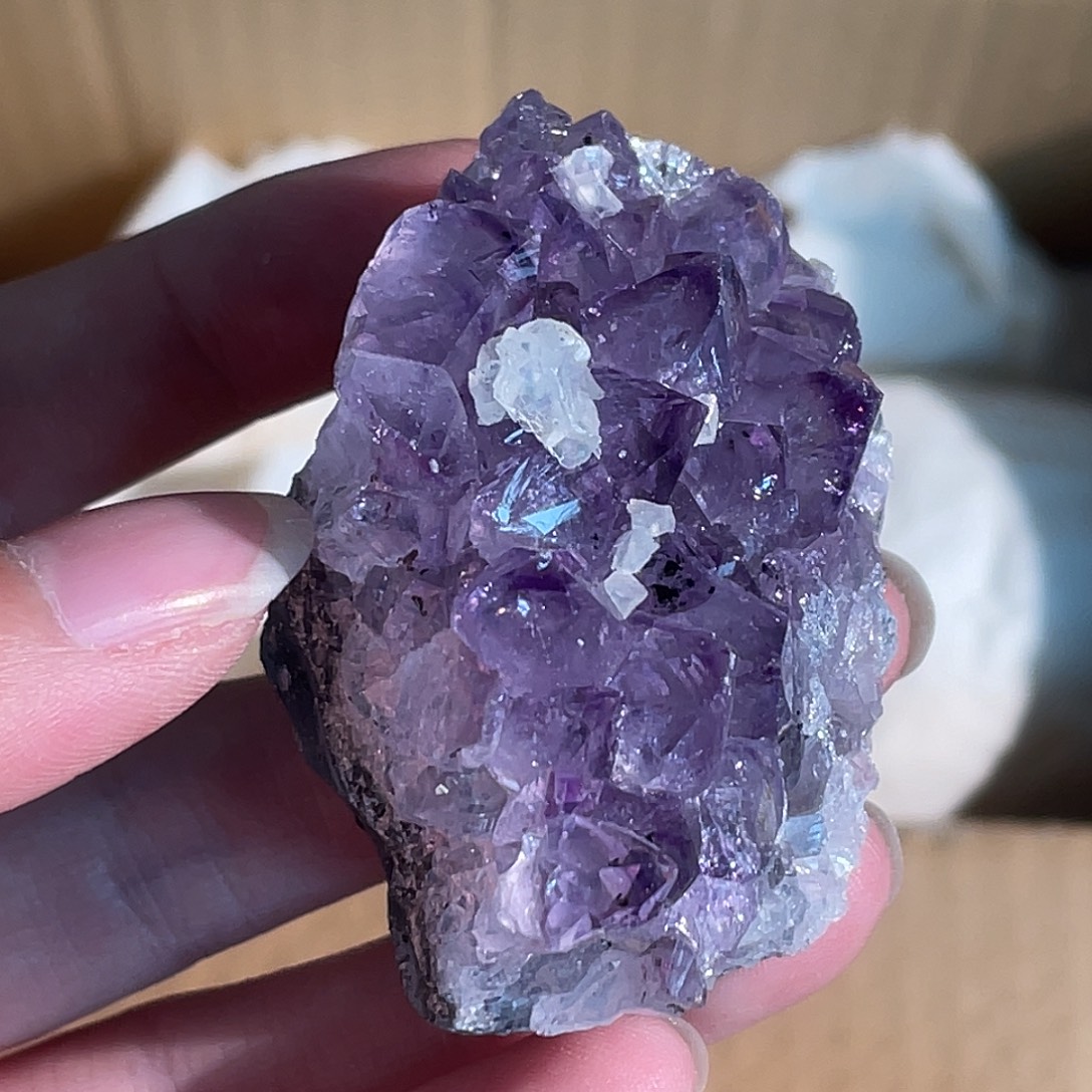 水晶手串未镶嵌紫晶片 5号