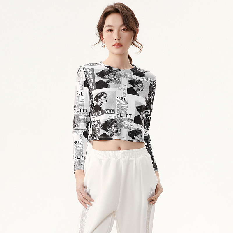 G420美式复古长袖上衣套头圆领针织衫女51HM0E0006